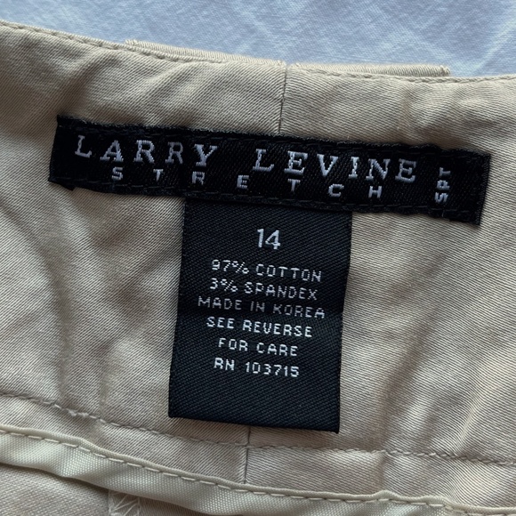 NWT Larry Levine Straight Leg Khaki Pants New Stone | Size 14 - Picture 11 of 13
